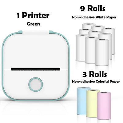 T02 Mini Thermal Printer Wireless Mini Pocket Printer, Adhesive Sticker Printer for DIY, Journal, Student Birthday Gift